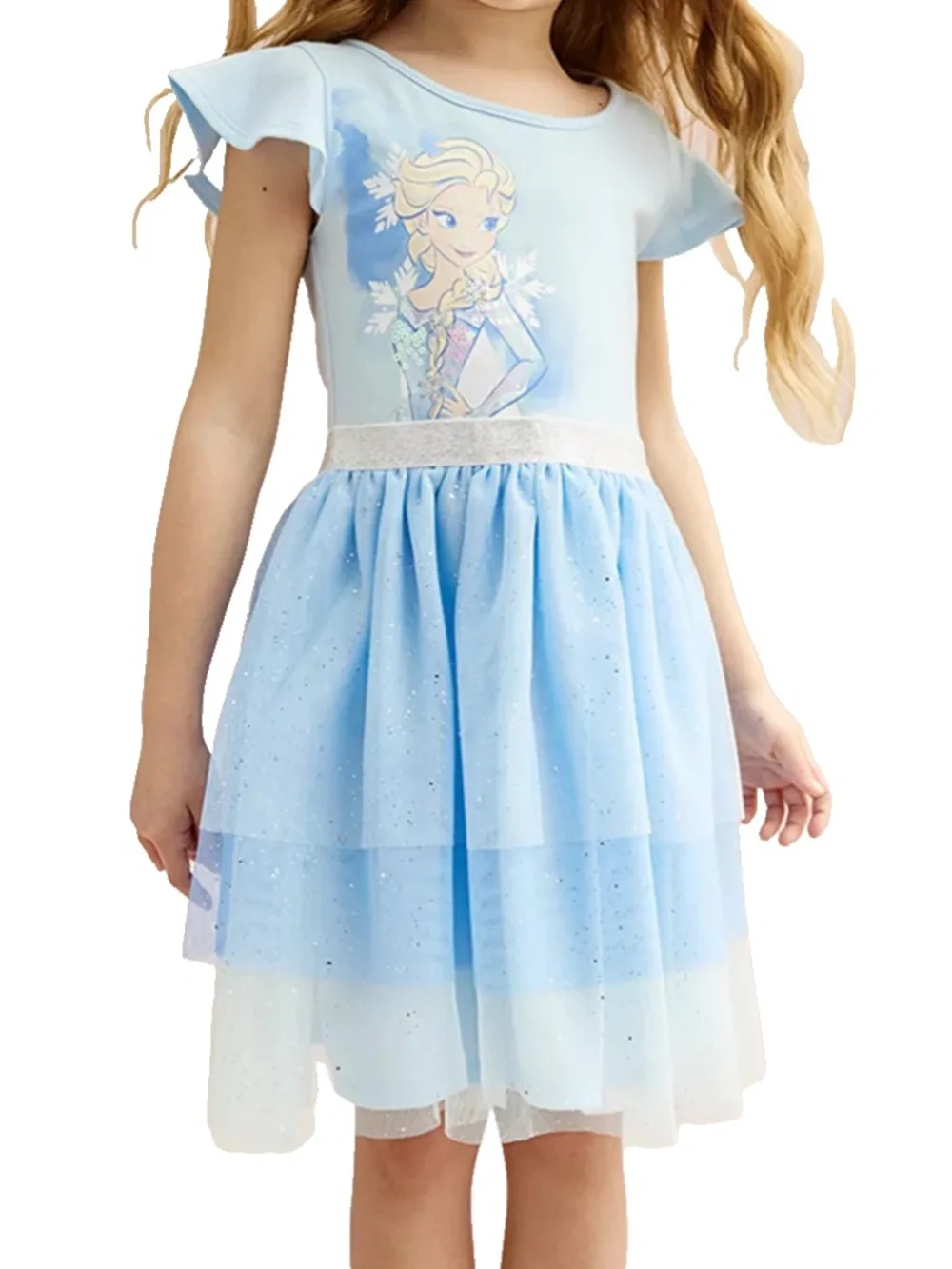 (NWOT) Disney's Frozen Elsa Girls Three Tiered Tutu Dress Size 5